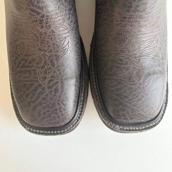 NEW Capitan Mens Cowboy Workboots Size 9D Western Brown Leather Square Toe Boots - Picture 6 of 10